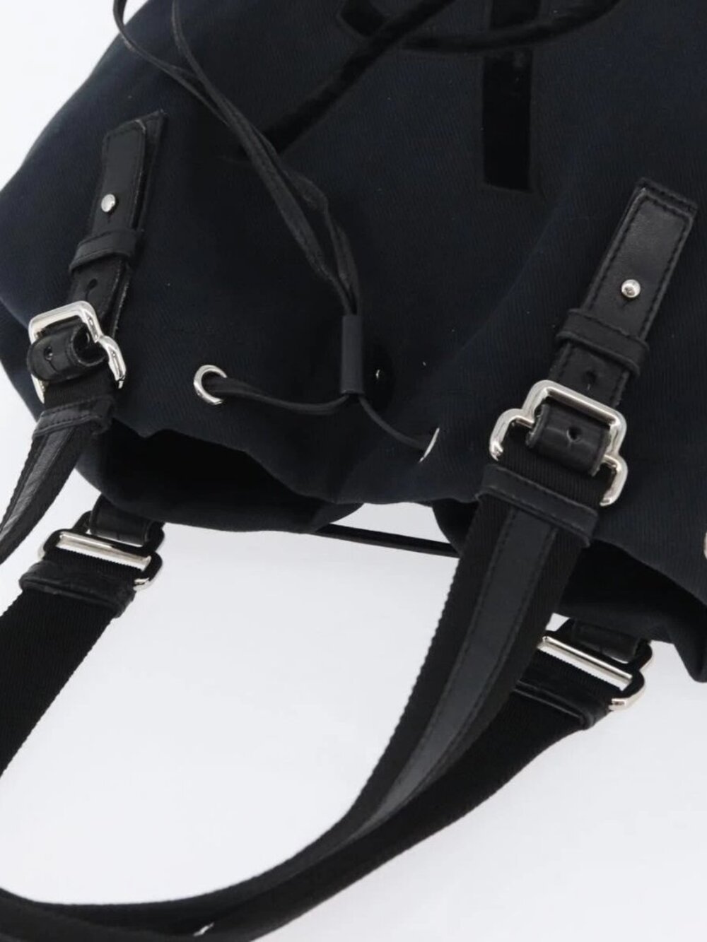 SAINT LAURENT Tote Bag Canvas Black Silver 121631 Auth ka2353 - Picture 7 of 16